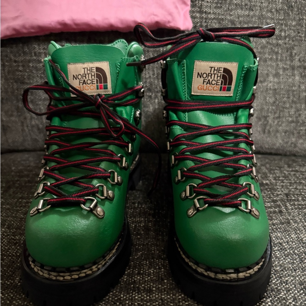Gucci X The North Face Green Ankle Boots - Picture 2 of 11